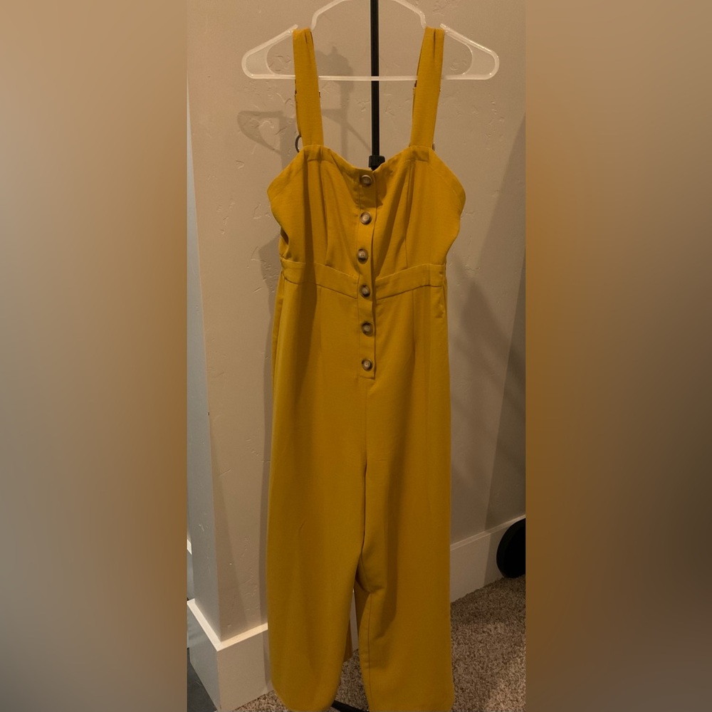 Elegant Mustard Button-Down Jumpsuit